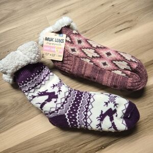 Muk Luks Sherpa Lined Knit Cabin Socks